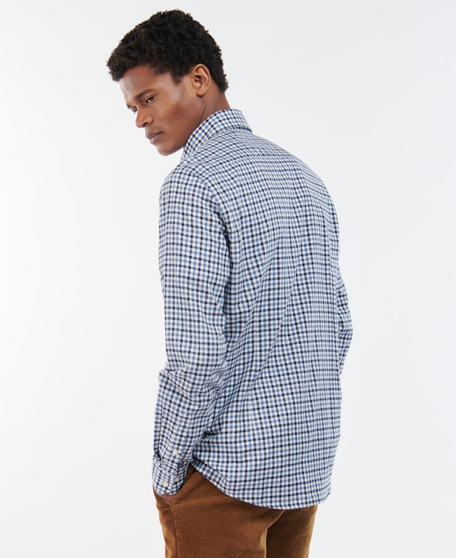 Barbour Finkle Tailored Férfi Ingek Kék | 472309-PGN