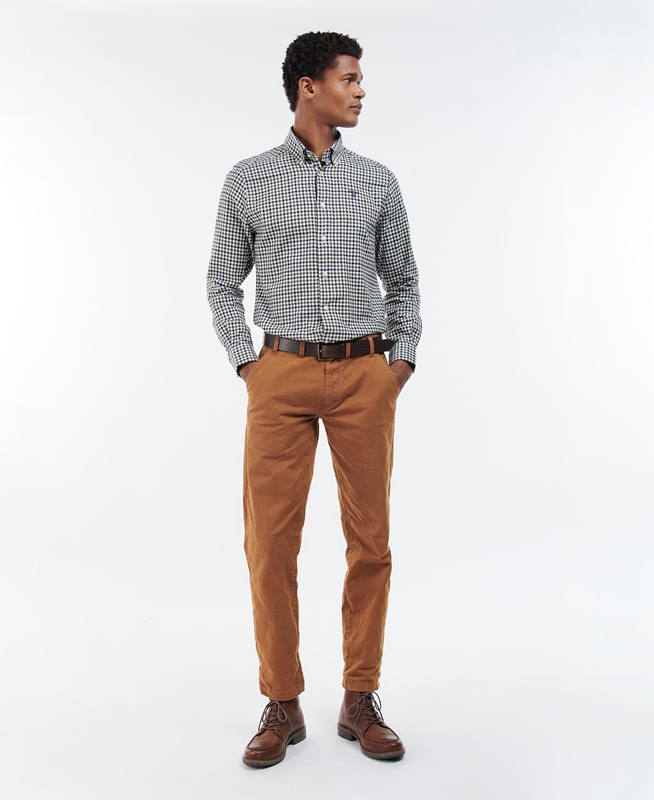 Barbour Finkle Tailored Férfi Ingek Kék | 695840-ETN