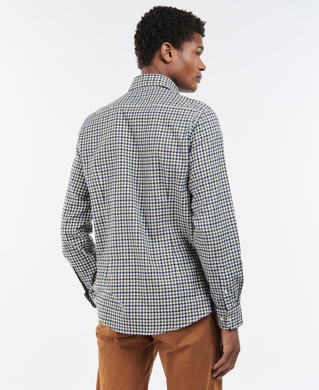 Barbour Finkle Tailored Férfi Ingek Kék | 695840-ETN