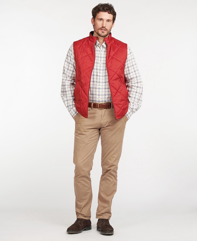 Barbour Finn Férfi Mellény Piros | 024371-QGR