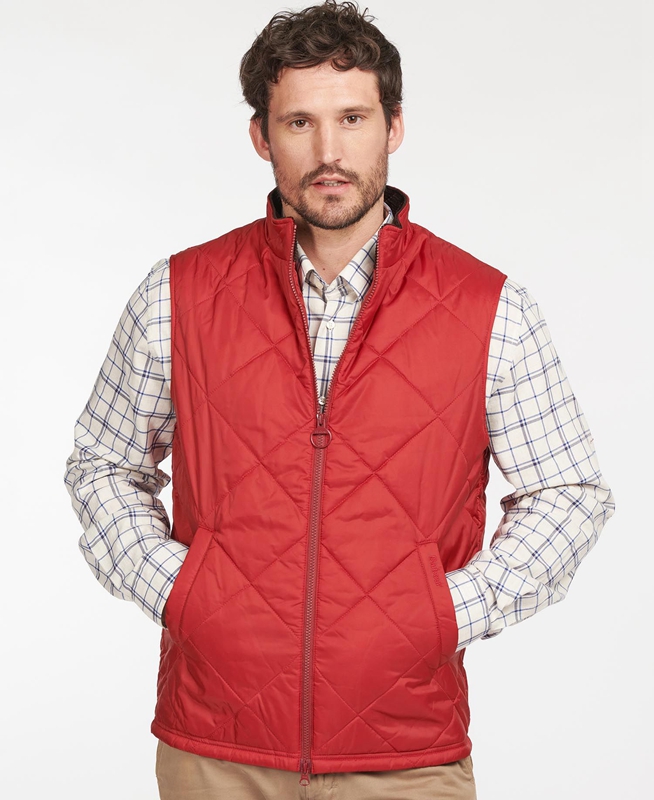 Barbour Finn Férfi Mellény Piros | 024371-QGR