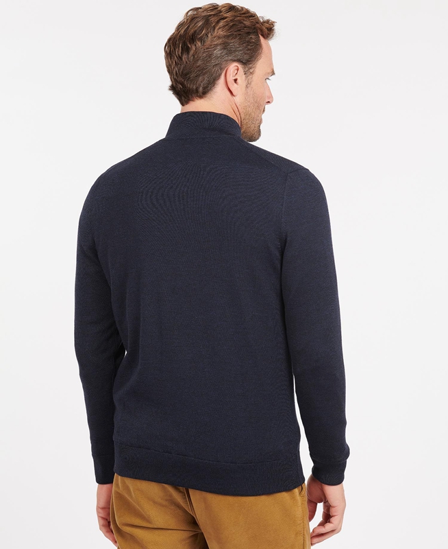 Barbour Gamlan Half Zip Férfi Pulóverek Kék | 569203-XTY