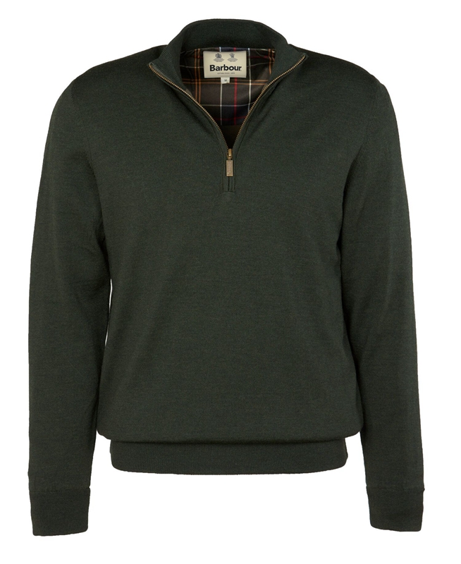 Barbour Gamlan Half Zip Férfi Pulóverek Zöld | 853279-ODB