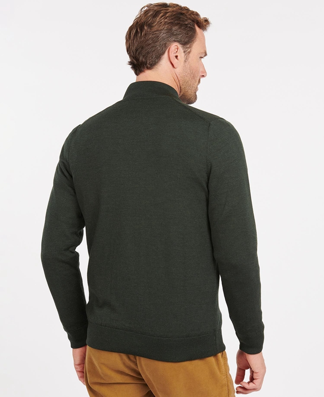 Barbour Gamlan Half Zip Férfi Pulóverek Zöld | 853279-ODB