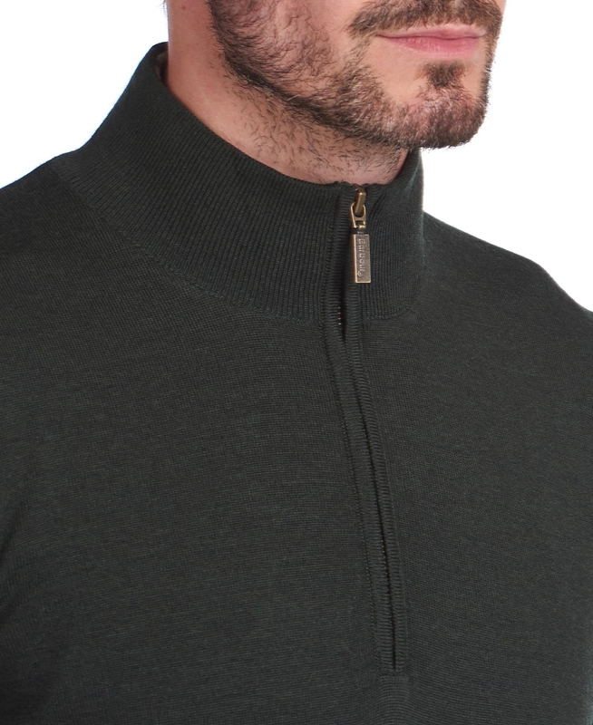 Barbour Gamlan Half Zip Férfi Pulóverek Zöld | 853279-ODB