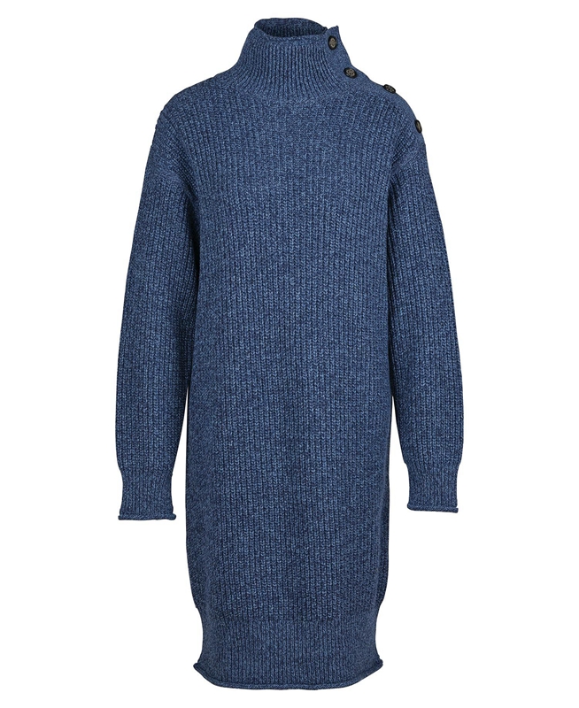 Barbour Greenwell Knitted Női Ruha Kék | 098576-LYJ