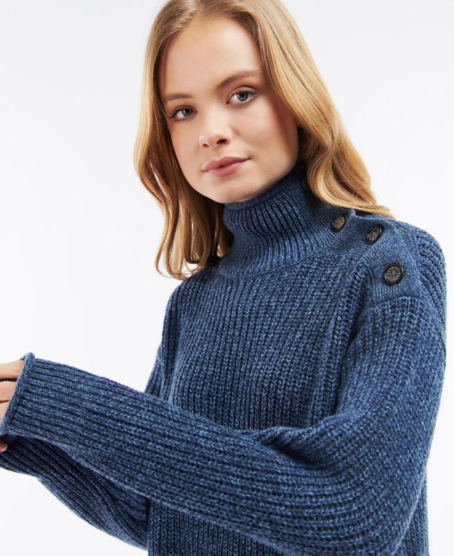 Barbour Greenwell Knitted Női Ruha Kék | 098576-LYJ