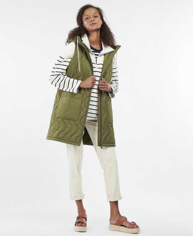 Barbour Guilden Női Mellény Zöld | 562940-GHR