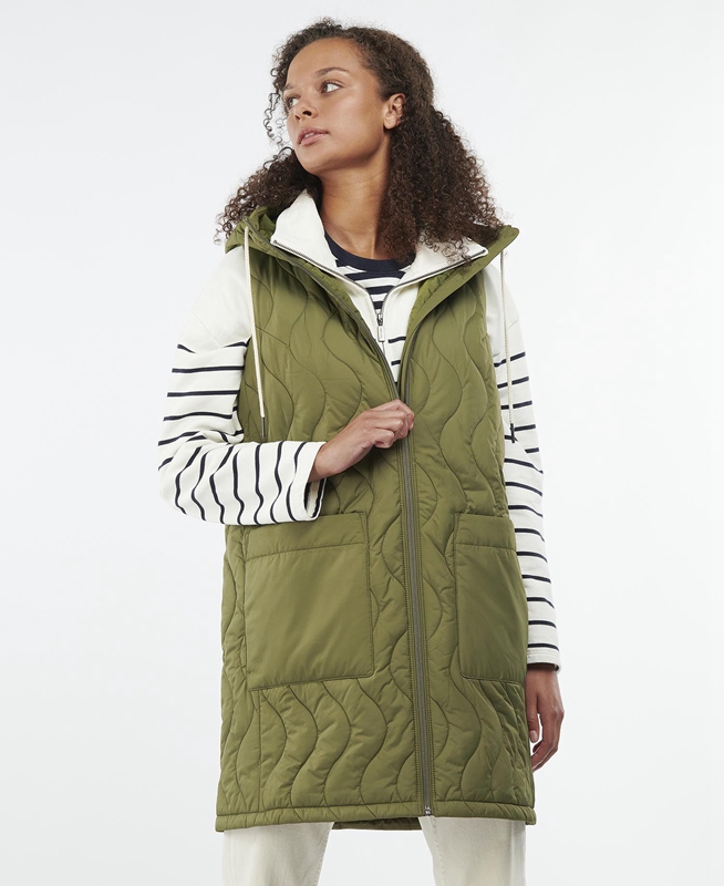 Barbour Guilden Női Mellény Zöld | 562940-GHR