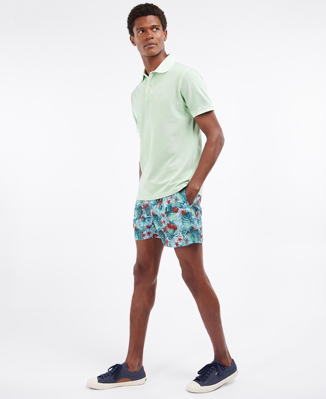 Barbour Hawaiian Print Swim Férfi Nadrág Kék | 214037-PSK