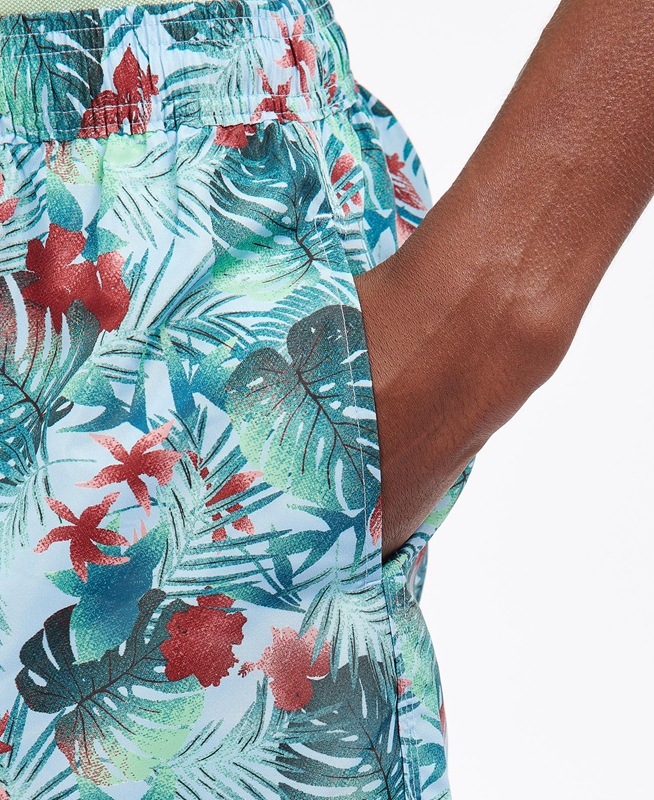 Barbour Hawaiian Print Swim Férfi Nadrág Kék | 214037-PSK