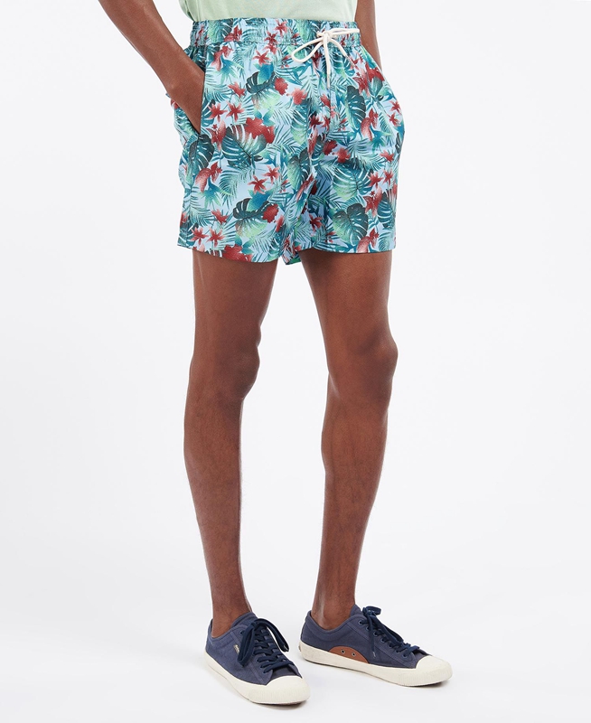 Barbour Hawaiian Print Swim Férfi Nadrág Kék | 214037-PSK