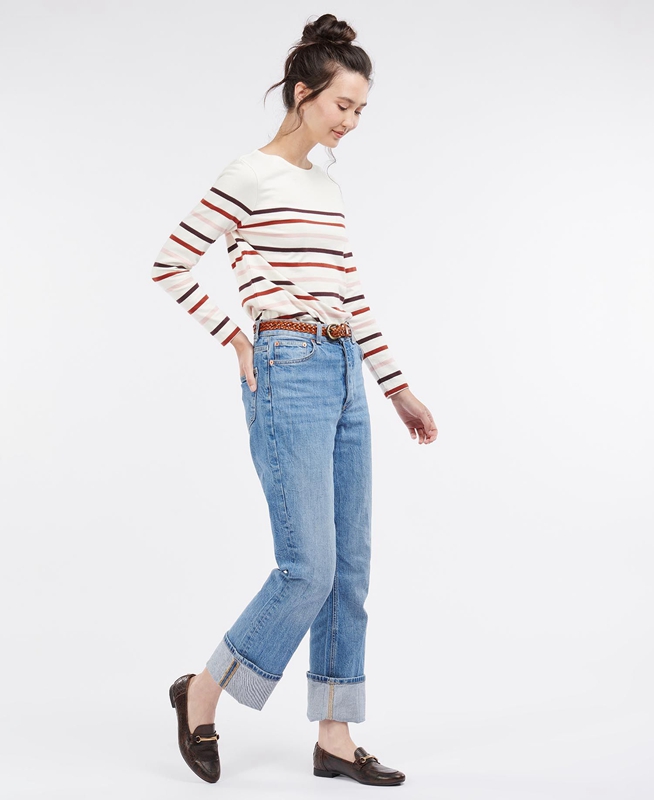 Barbour Hawkins Top Női Póló Krém | 073521-UZA