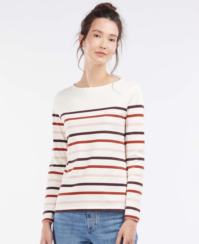 Barbour Hawkins Top Női Póló Krém | 073521-UZA