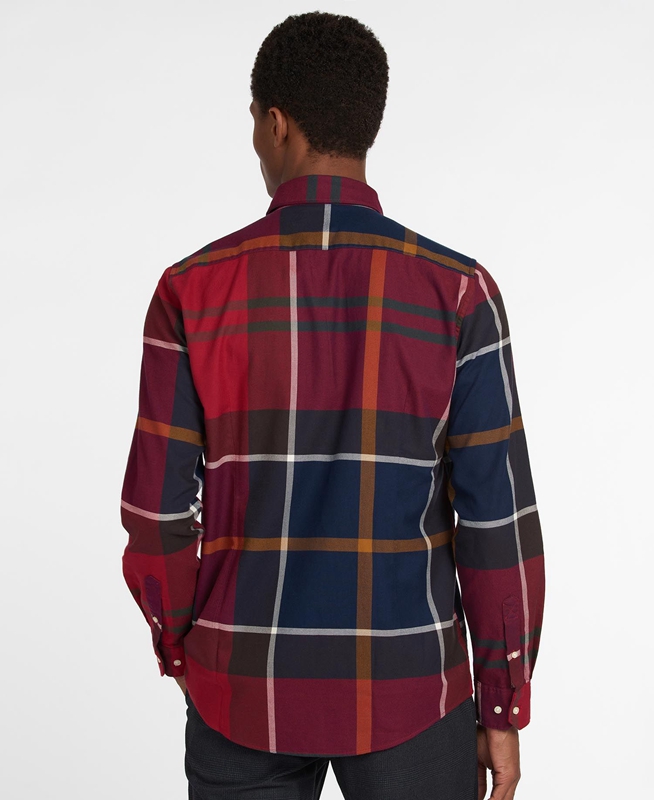 Barbour Hemd Dunoon Taillored Férfi Ingek Piros | 673410-QGC