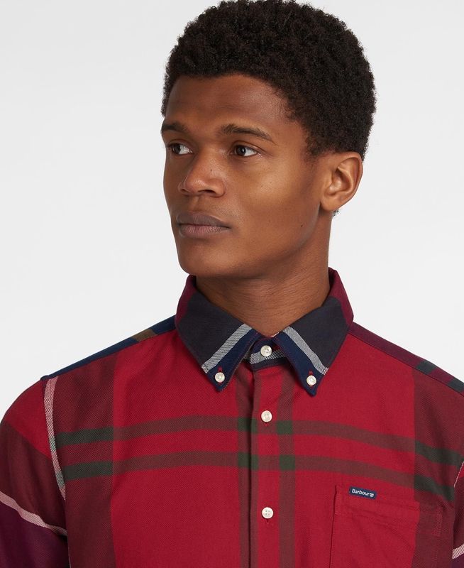 Barbour Hemd Dunoon Taillored Férfi Ingek Piros | 673410-QGC