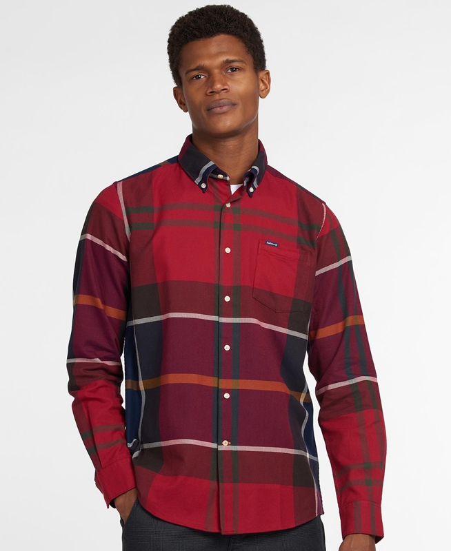 Barbour Hemd Dunoon Taillored Férfi Ingek Piros | 673410-QGC
