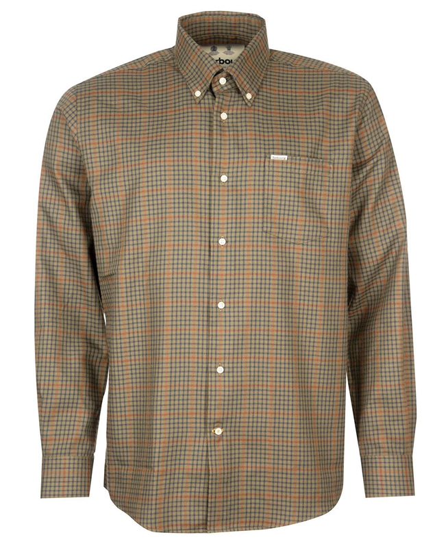 Barbour Hemd Henderson Thermo Weave Férfi Ingek Olivazöld | 780421-QCI