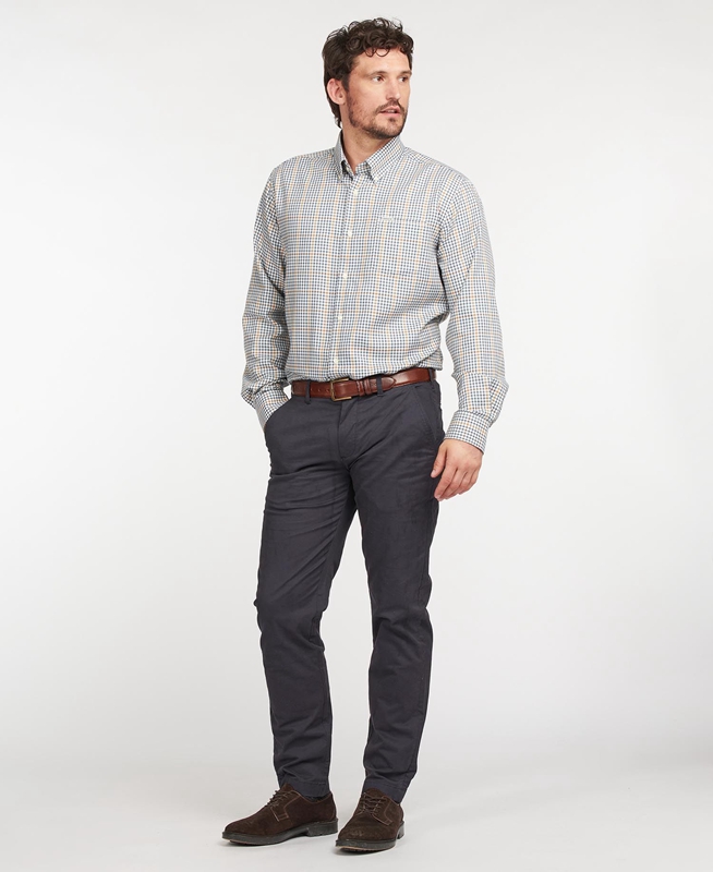 Barbour Hemd Henderson Thermo Weave Férfi Ingek Bézs | 956810-CVS