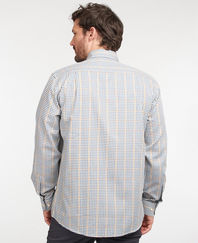 Barbour Hemd Henderson Thermo Weave Férfi Ingek Bézs | 956810-CVS