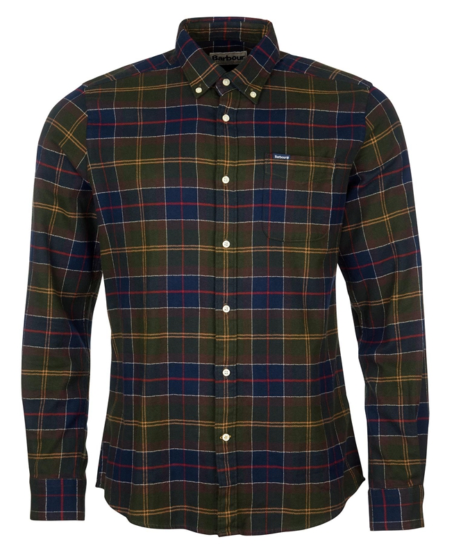 Barbour Hemd Kyeloch Tailored Férfi Ingek Olivazöld | 072186-ZSB