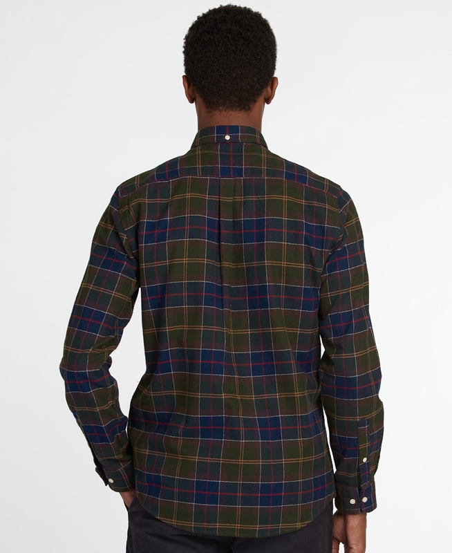 Barbour Hemd Kyeloch Tailored Férfi Ingek Olivazöld | 072186-ZSB