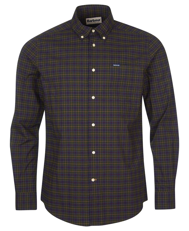 Barbour Hemd Lomond Tailored Férfi Ingek Olivazöld | 716039-EMF