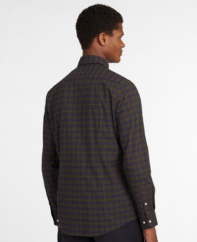 Barbour Hemd Lomond Tailored Férfi Ingek Olivazöld | 716039-EMF