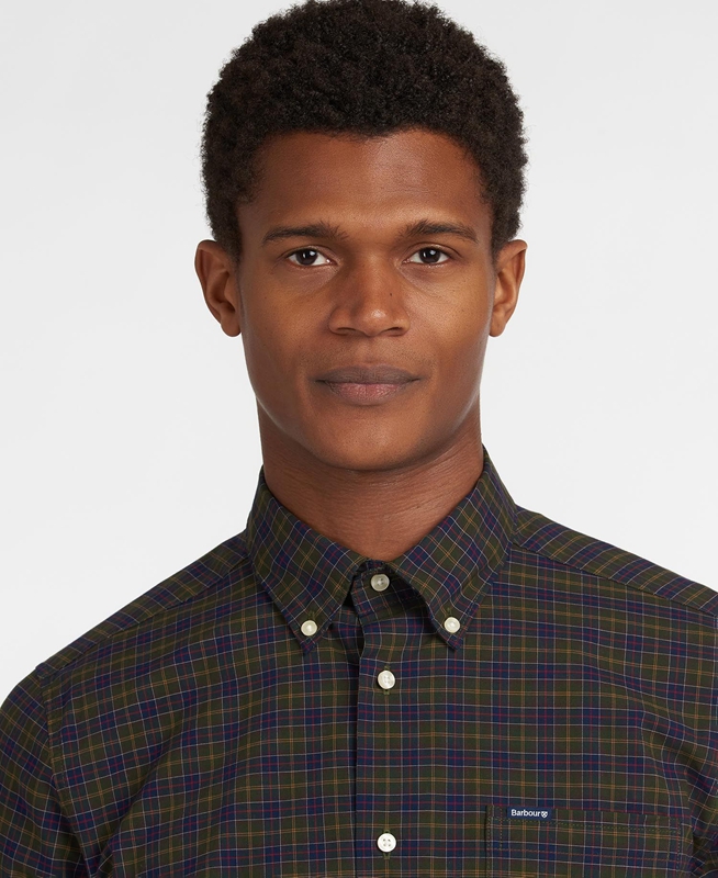 Barbour Hemd Lomond Tailored Férfi Ingek Olivazöld | 716039-EMF