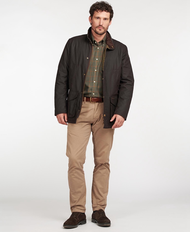 Barbour Hereford Férfi Viaszos Kabát Barna | 192563-ZWU