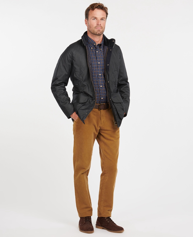 Barbour Hereford Férfi Viaszos Kabát Kék | 194263-ZSX