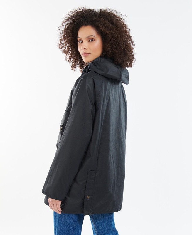 Barbour Highclere Női Viaszos Kabát Fekete | 362497-YIN