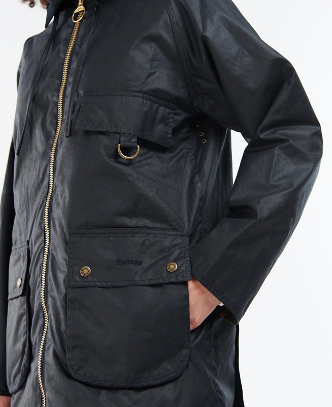 Barbour Highclere Női Viaszos Kabát Fekete | 362497-YIN