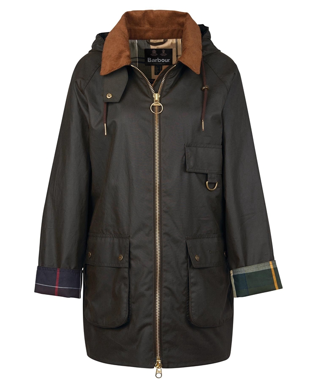 Barbour Highclere Női Viaszos Kabát Olivazöld | 524960-LEM