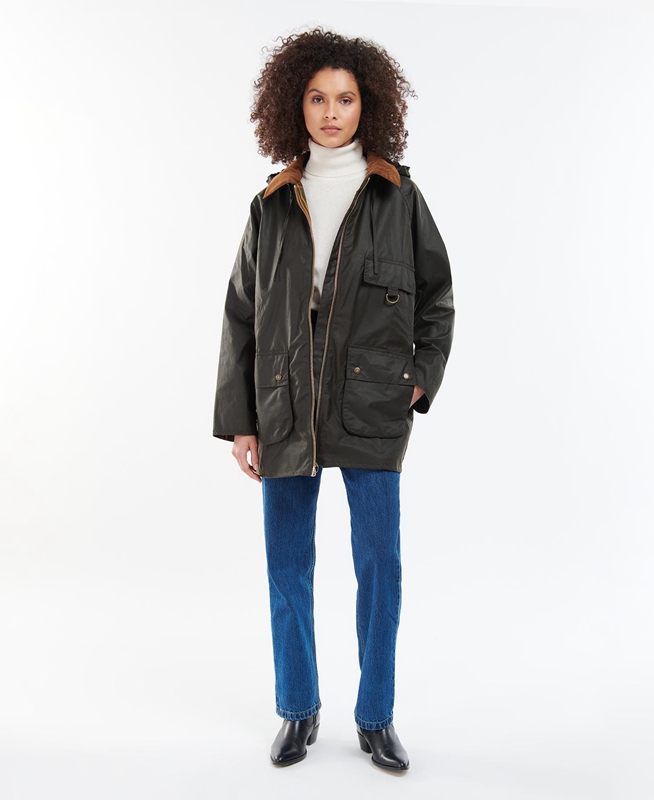 Barbour Highclere Női Viaszos Kabát Olivazöld | 524960-LEM