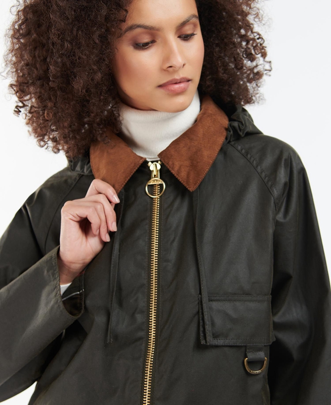 Barbour Highclere Női Viaszos Kabát Olivazöld | 524960-LEM