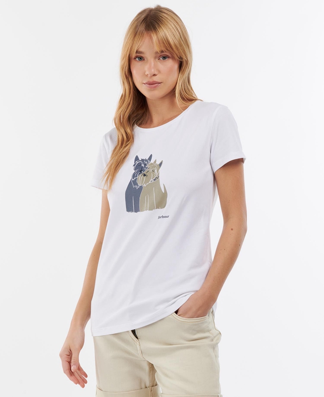Barbour Highlands Női Póló Fehér | 431082-FSY