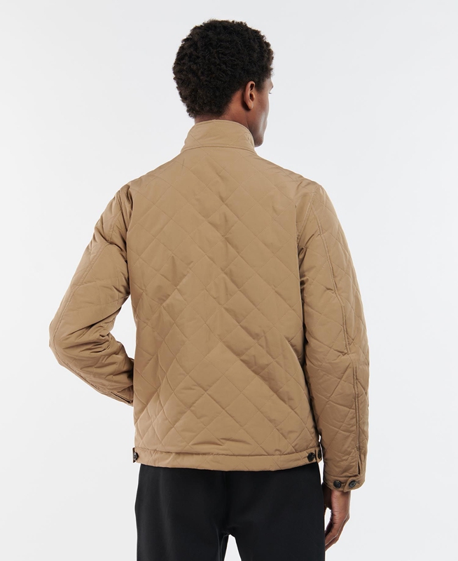 Barbour Hitchen Férfi Vattázott Kabát Bézs | 327410-ITP