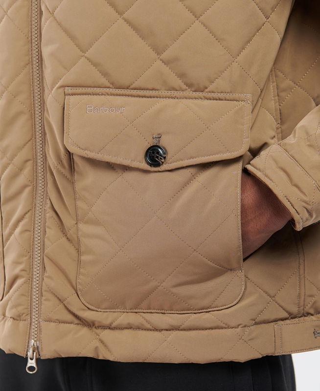 Barbour Hitchen Férfi Vattázott Kabát Bézs | 327410-ITP