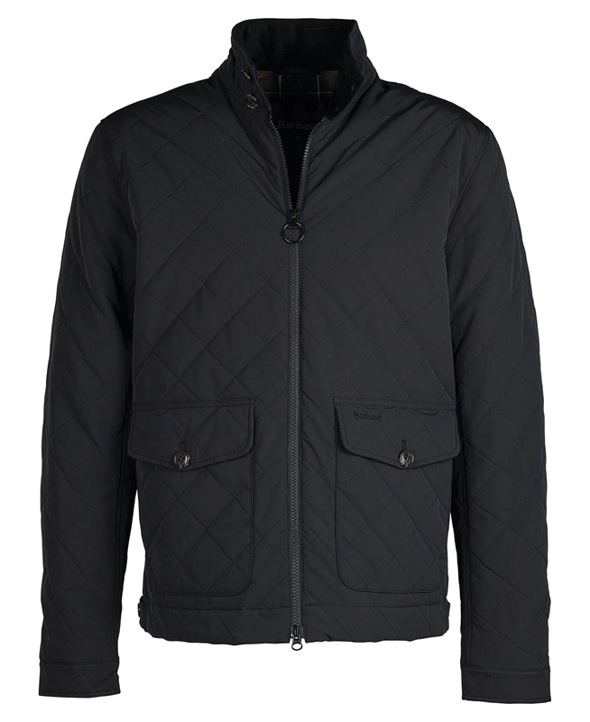 Barbour Hitchen Férfi Vattázott Kabát Fekete | 136874-QNZ