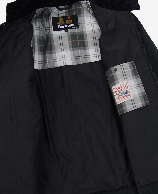 Barbour Hitchen Férfi Vattázott Kabát Fekete | 136874-QNZ