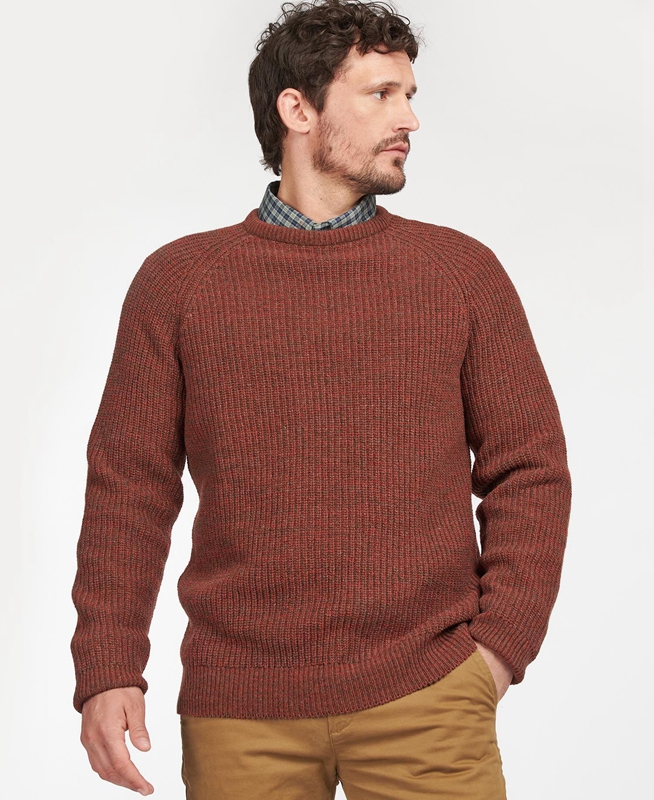 Barbour Horseford Crew Férfi Pulóverek Barna | 987105-ZKP