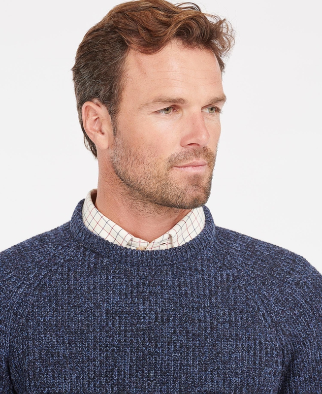 Barbour Horseford Crew Férfi Pulóverek Kék | 459820-WMO