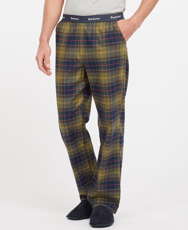 Barbour Hose Glenn Tartan Férfi Nadrág Olivazöld | 923865-QWO