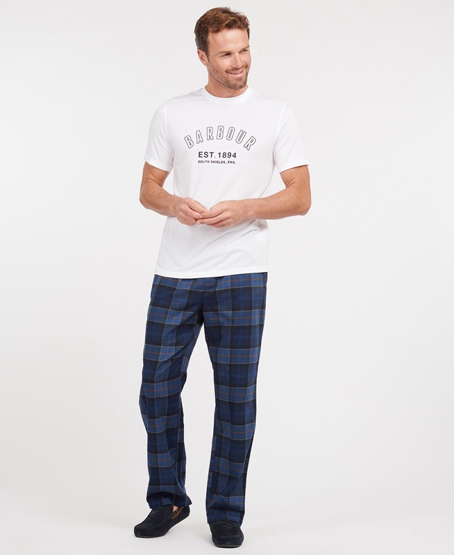 Barbour Hose Glenn Tartan Férfi Nadrág Sötétkék | 931650-VUI