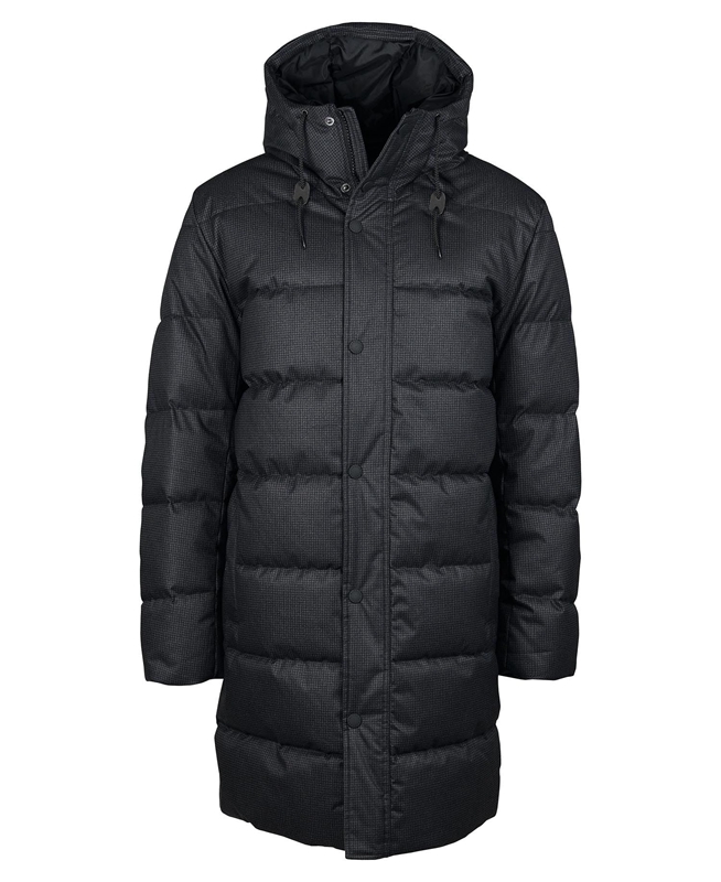 Barbour Hoxley Baffle Férfi Vattázott Kabát Fekete | 578016-KQU