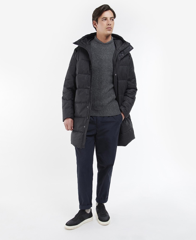 Barbour Hoxley Baffle Férfi Vattázott Kabát Fekete | 578016-KQU