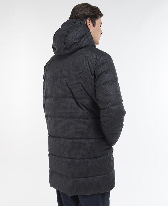 Barbour Hoxley Baffle Férfi Vattázott Kabát Fekete | 578016-KQU