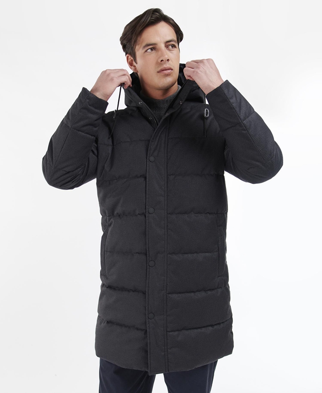 Barbour Hoxley Baffle Férfi Vattázott Kabát Fekete | 578016-KQU