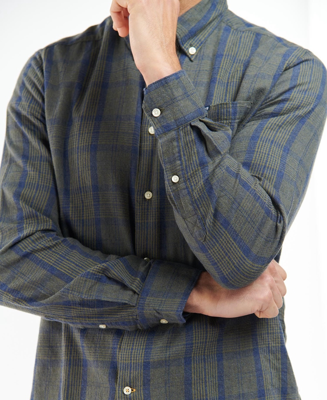 Barbour Inverbeg Tailored Férfi Ingek Szürke | 672158-SFC